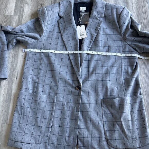 NWT A New Day Long Windowpane Black And Grey One Button Blazer XXL - Picture 8 of 11